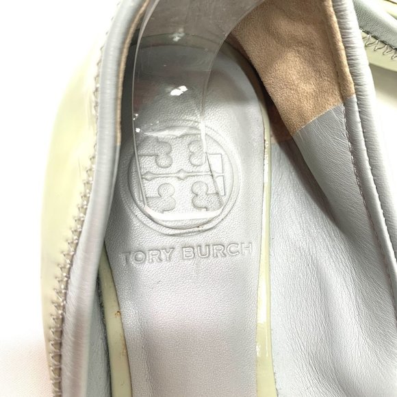 Tory Burch Stylish Green Peep-Toe Flats - Picture 8 of 8